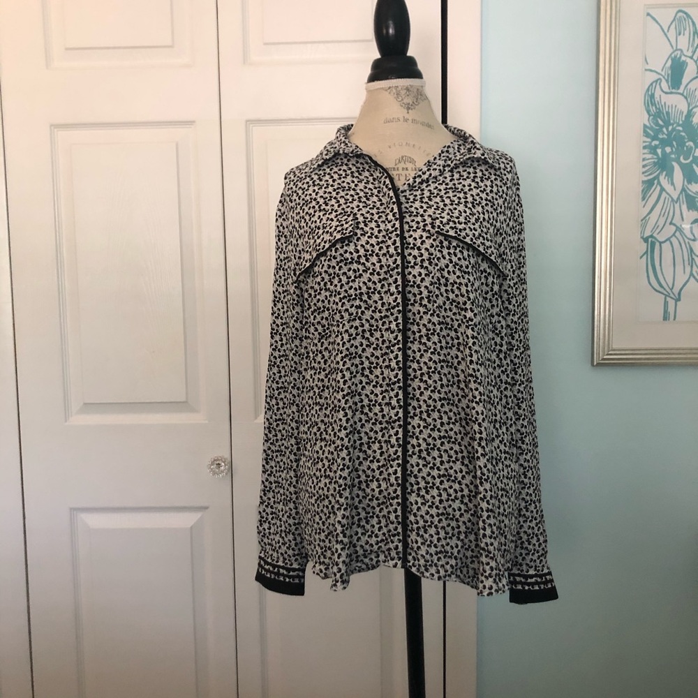 LOFT Animal Print Long-sleeved Blouse